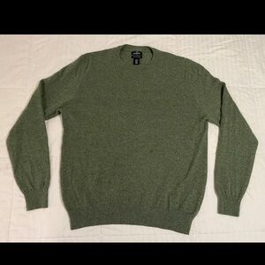 Daniel Hechter Paris Green 100% 2-Ply Cashmere Long Sleeve Sweater Size XL